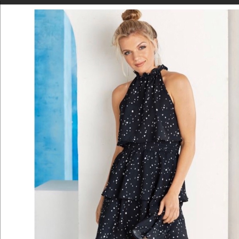MUD PIE | Pacey Ruffle Flounce Dress Black…NWT